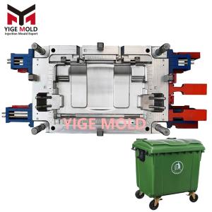 Molde de cubo de basura con ruedas